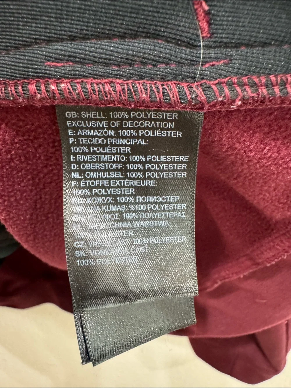The North Face Mens XXL 2XL Burgundy Full Zip Fleece Jacket Hiking Outdoor